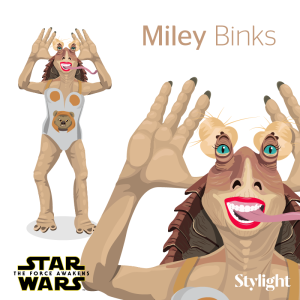 Miley Cyrus as Star Wars Jar Jar Binks